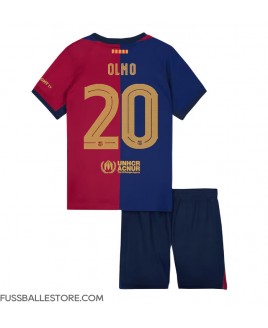 Günstige Barcelona Dani Olmo #20 Heimtrikotsatz Kinder 2024-25 Kurzarm (+ Kurze Hosen)